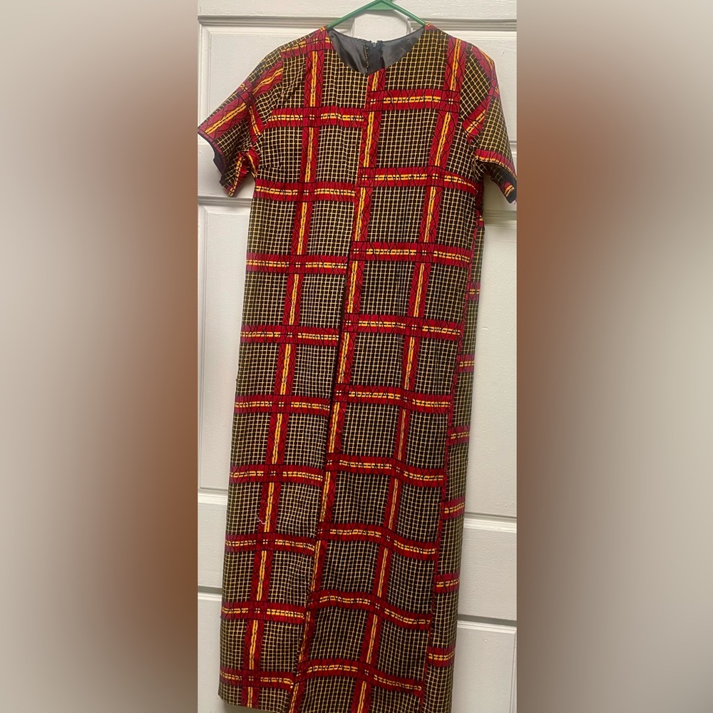 Red and Yellow African print top